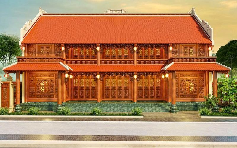 Biệt phủ nhà gỗ 5 gian bề thế Biệt phủ nhà gỗ 5 gian bề thế