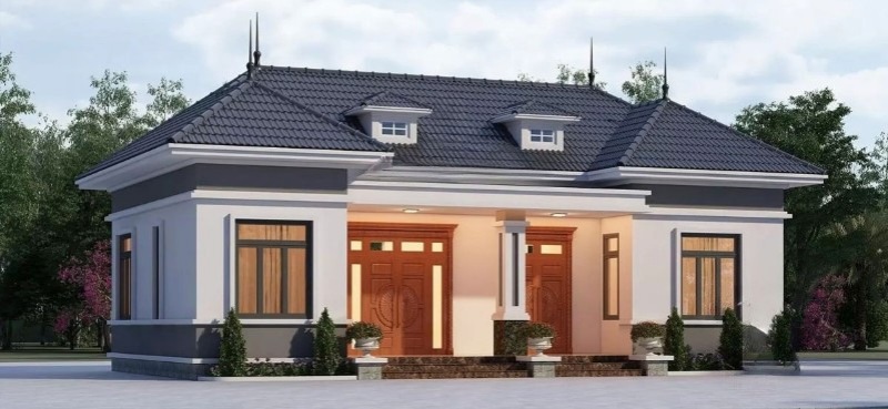 Mẫu nhà gỗ năm gian 2 chái