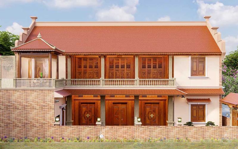 Mấu nhà gỗ trên tầng hai