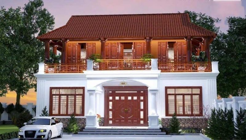 Mấu thiết kế nhà gỗ trên tầng 2