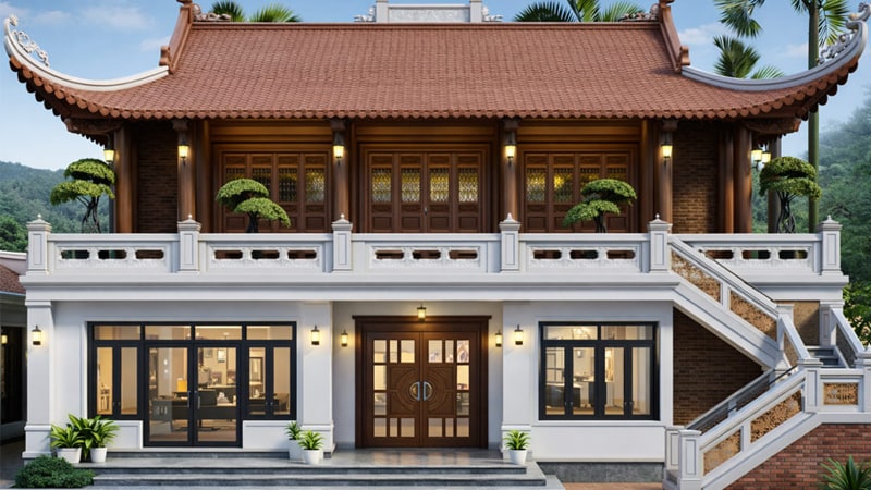 Những mẫu nhà gỗ 3 gian 2 tầng