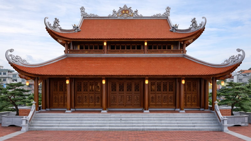 Thiết kế nhà gỗ 3 gian 2 tầng